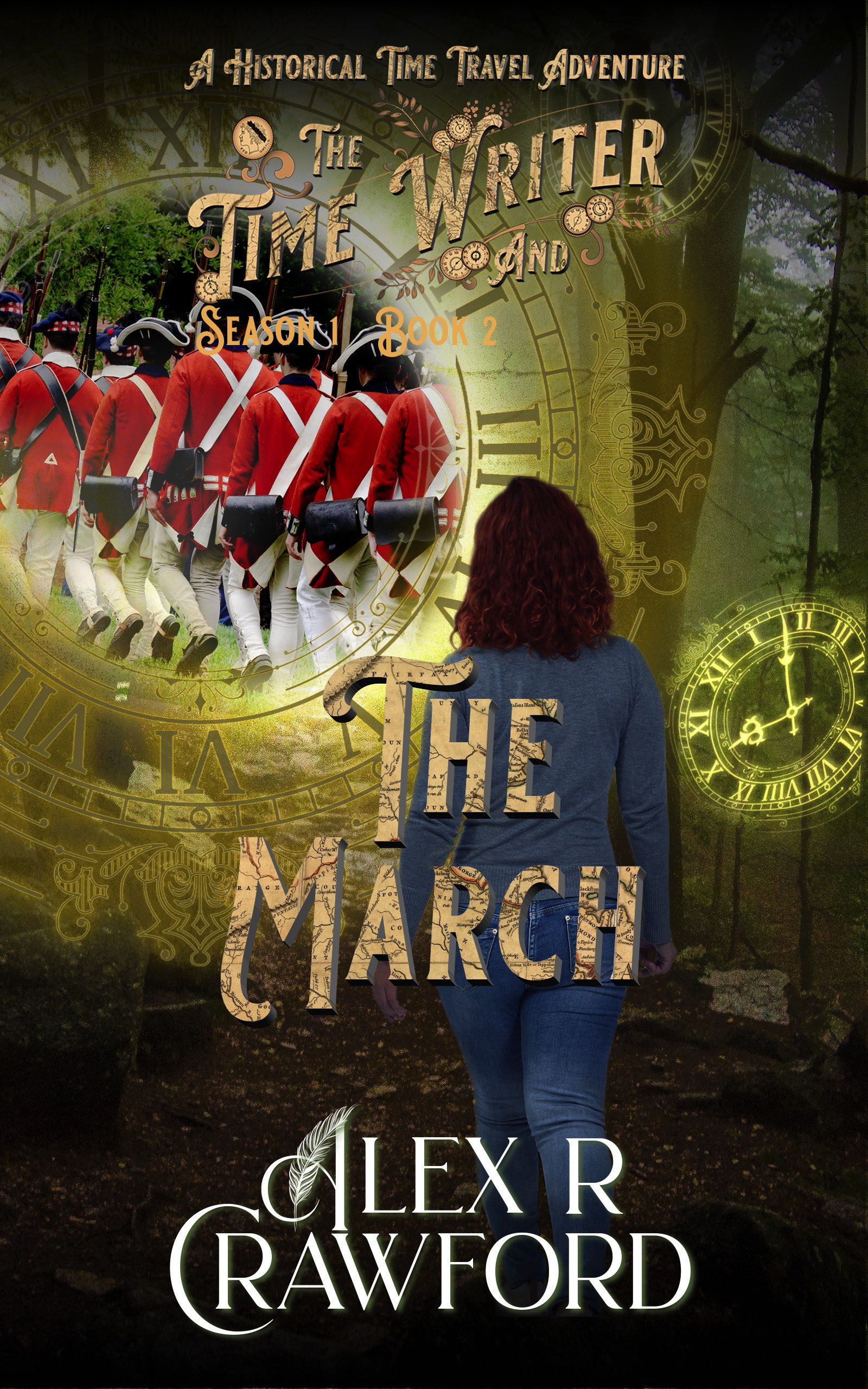 The-Time-Writer-And-The-March-Generic The Time Writer and The March book cover. Woman walking towards time portal